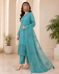 Teal Blue Kurta Set with Dupatta