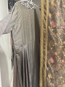 grey umbrella wid full length embroidery dupatta