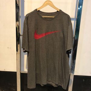 Nike Gray T-Shirt with Red Swoosh