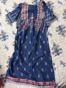 Biba Blue Printed Kurta