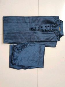 Stylish Grey Striped Kurta Set