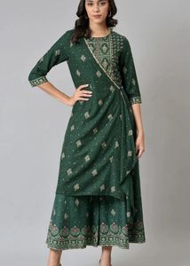 Elegant Green Printed Kurta Set