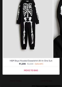 H&amp;M Skeleton Onesie Costume 12/13 year boy 👦