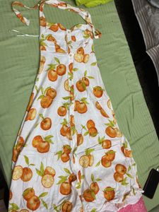 ZARA VIBRANT CITRUS PRINT DRESS