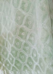 Mint Green Diamond Pattern Sari✨