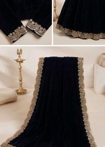 Elegant Black Velvet Lehenga Choli