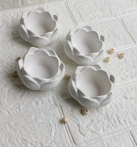 Lotus Shaped Concrete Holders (Set of 4)