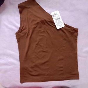 Xs size One Shoulder Straight Hem Short Top