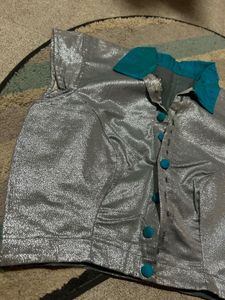 Sparkly Silver Sleeveless Blouse