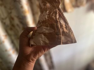 Brown Floral Button-Up Shirt