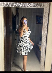 Flared Sexy V neck Dress