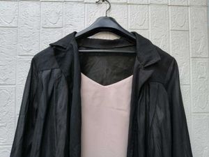 New with tag Korean Sheer Black Button-Up Shrug