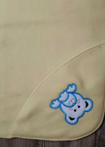 Soft Yellow Baby Blanket with Bear