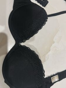 Black Lace Trim Bra