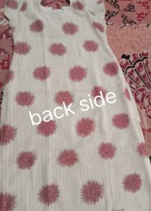 White Salwar Suit with Pink Floral Print