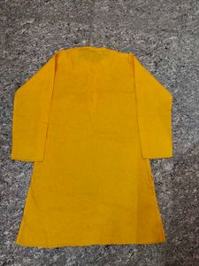 Yellow Cotton Kurta Set