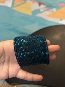 Blue Shiny Chuddi Bangles Set 💙