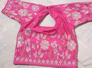 🆕️ Vibrant Pink Embroidered Slip-On Blouse