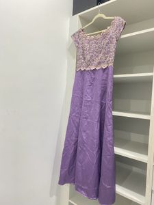 Lavender Lace Embroidered Gown