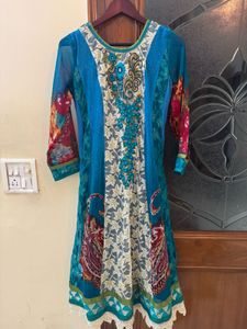 Blue Embroidered Kurta