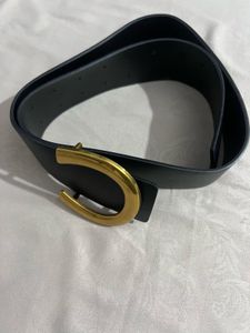 Classic Black Belt with Gold Buckle size 28