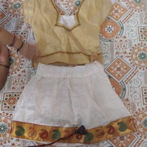 Elegant Silk Skirt & Blouse Set