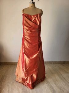 Stunning Orange Strapless Gown