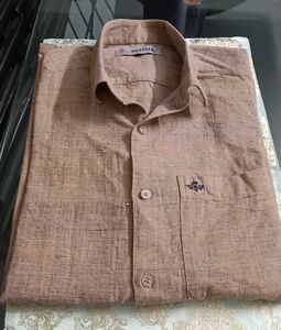 Men's Brown Button-Up Shirt