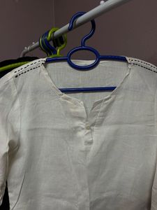 Classic White Linen Kurta