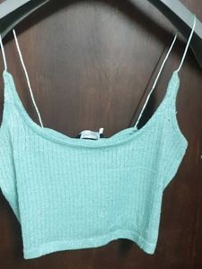 Mint Green Ribbed Crop Top small size no 138
