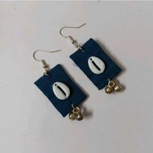 Unique Blue &amp; White Dangle Earrings