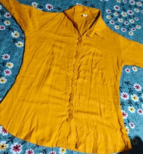 Vibrant Yellow Button-Up Shirt