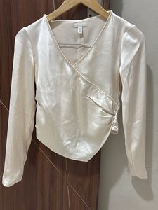 Elegant Satin Wrap Top
