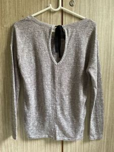 Bershka Grey Marled Long Sleeve Top