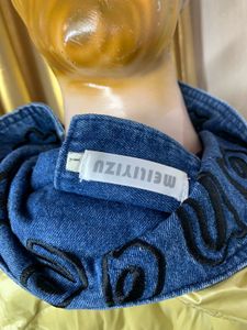 Stylish Padded Jacket with Denim Detail