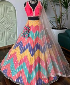 Vibrant Chevron Print Lehenga Choli