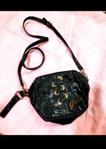 Guess Black Lace-Up Crossbody Bag