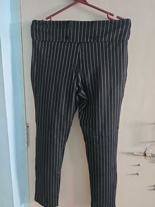 officewear formal Striped Black Pants