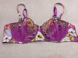 Vibrant Floral Print Balconette Bra