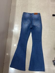 Women's Flared Blue High Waist Denim Jeans