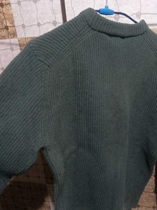 Green Knit Pullover Sweater
