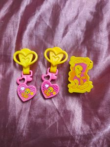 Cute Tweety Bird Comb and earrings Kinder Joy