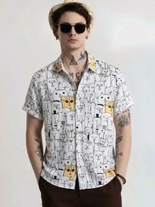 Funky Cat Print Men's Shirt