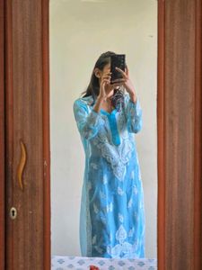 Beautiful Blue Chikankari Kurta