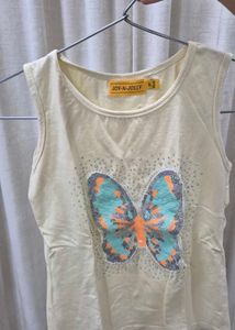 Girls Butterfly Sequin Tank Top