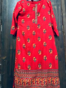 Red Kurta And Plazo Set For Women