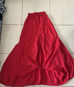 Red Palazzo Skirt