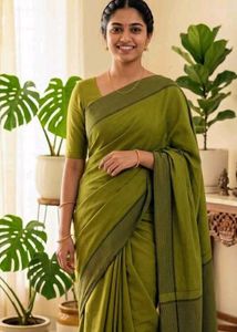Elegant Olive Green Saree