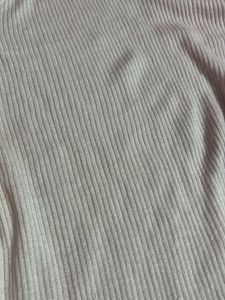 Cream Ribbed Mock Neck Top