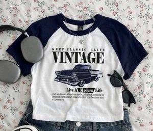 🏎️✨Trendy Vintage Cropped Tee